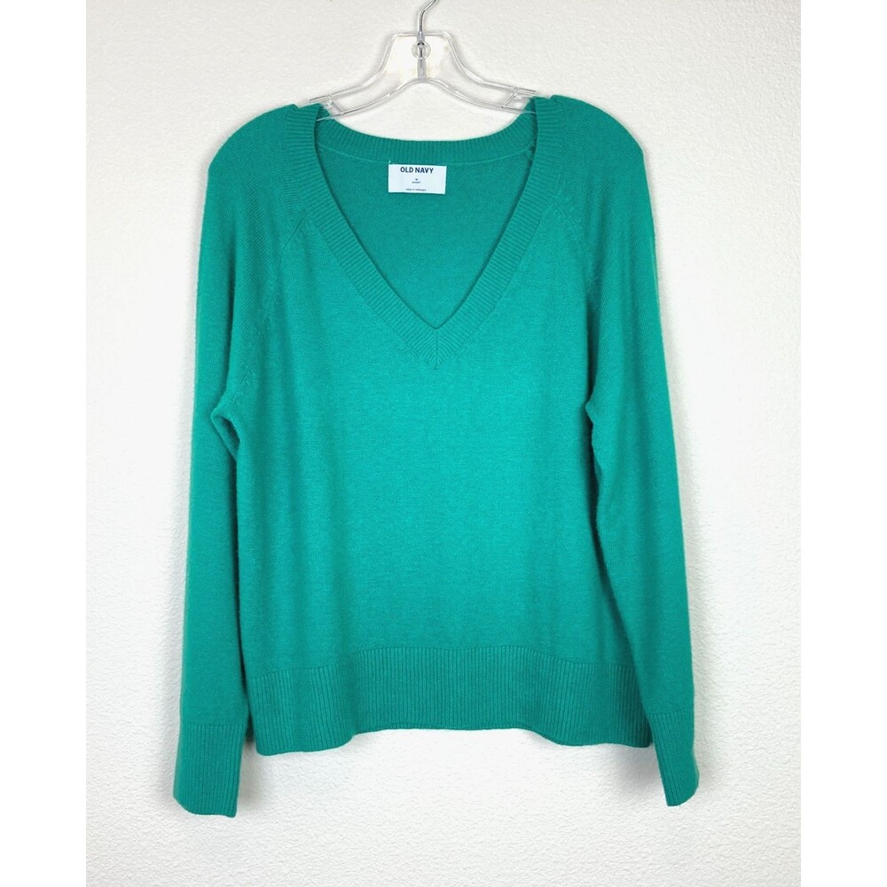Old Navy Women’s V-Neck SoSoft Pullover Sweater Size M Green Office Preppy